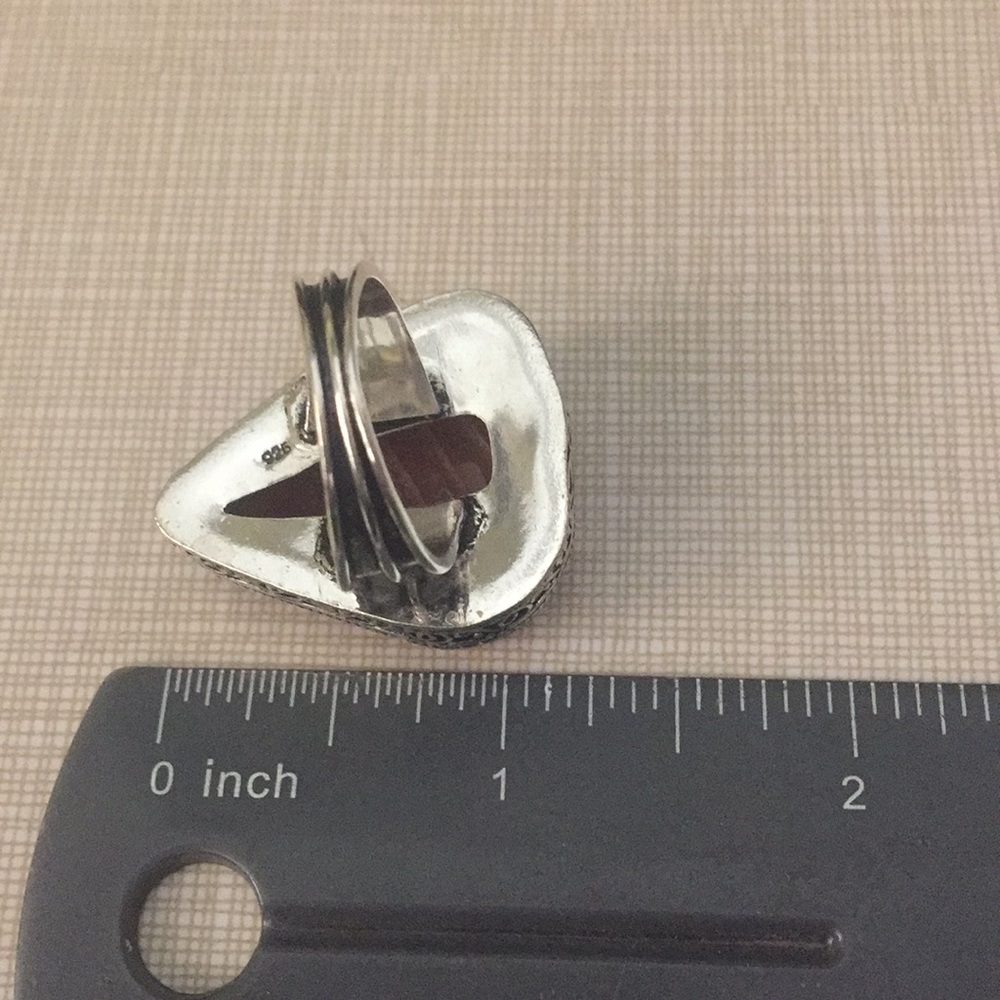 New Pretty Carved Carnelian design Ring - Picture 11 of 13